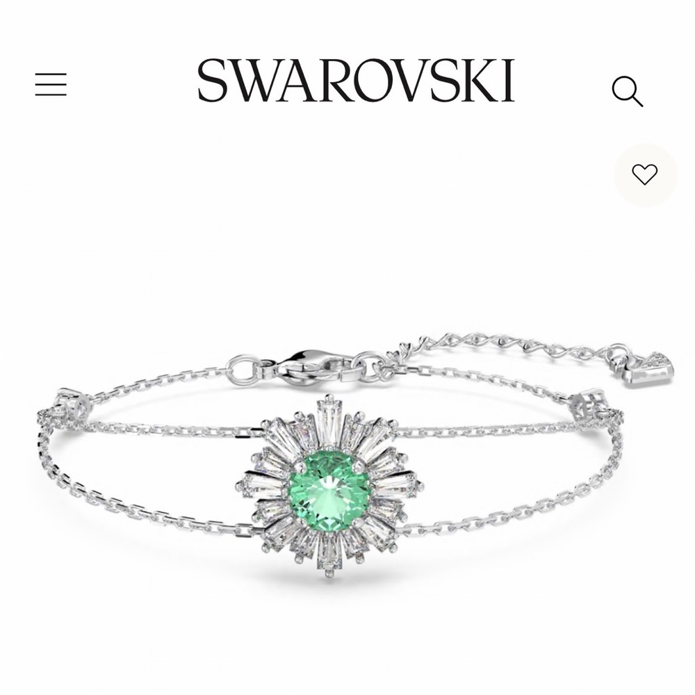 Swarovski Elegant Bracelet with Green Gemstone